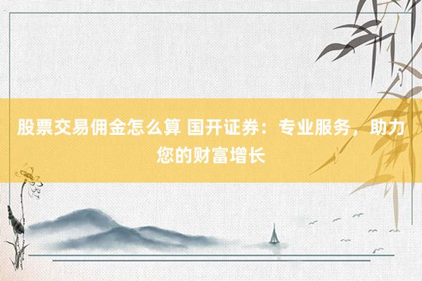 股票交易佣金怎么算 国开证券：专业服务，助力您的财富增长