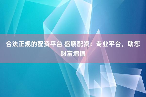 合法正规的配资平台 盛鹏配资：专业平台，助您财富增值