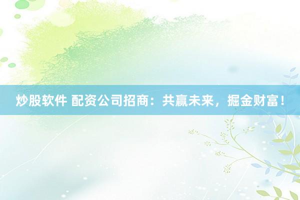 炒股软件 配资公司招商：共赢未来，掘金财富！