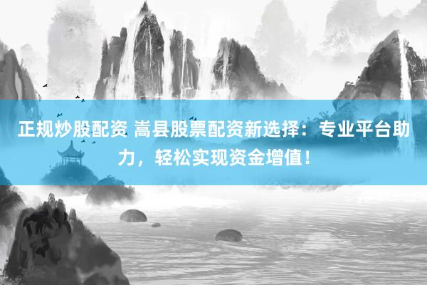 正规炒股配资 嵩县股票配资新选择：专业平台助力，轻松实现资金增值！
