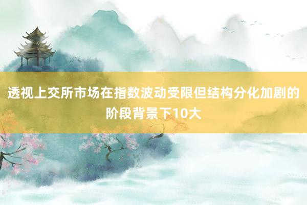 透视上交所市场在指数波动受限但结构分化加剧的阶段背景下10大