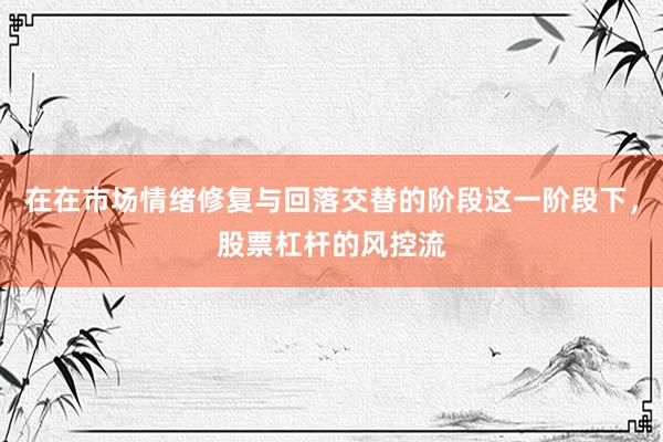 在在市场情绪修复与回落交替的阶段这一阶段下，股票杠杆的风控流