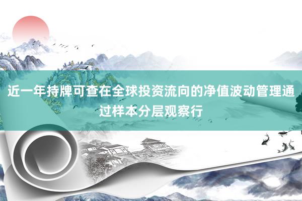 近一年持牌可查在全球投资流向的净值波动管理通过样本分层观察行