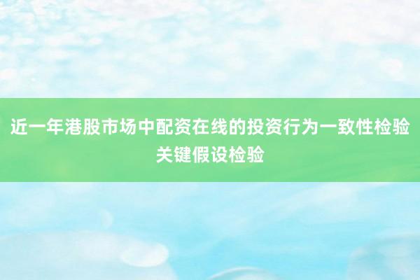 近一年港股市场中配资在线的投资行为一致性检验关键假设检验