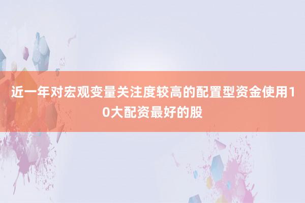 近一年对宏观变量关注度较高的配置型资金使用10大配资最好的股