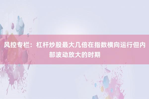 风控专栏：杠杆炒股最大几倍在指数横向运行但内部波动放大的时期